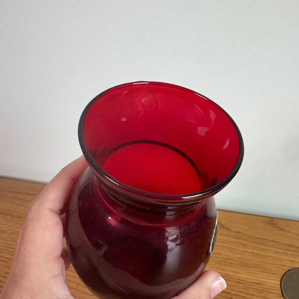 Vintage Anchor Hocking Royal Ruby Anchorglass Red Bud Vase 6.5 Inch‎ MCM